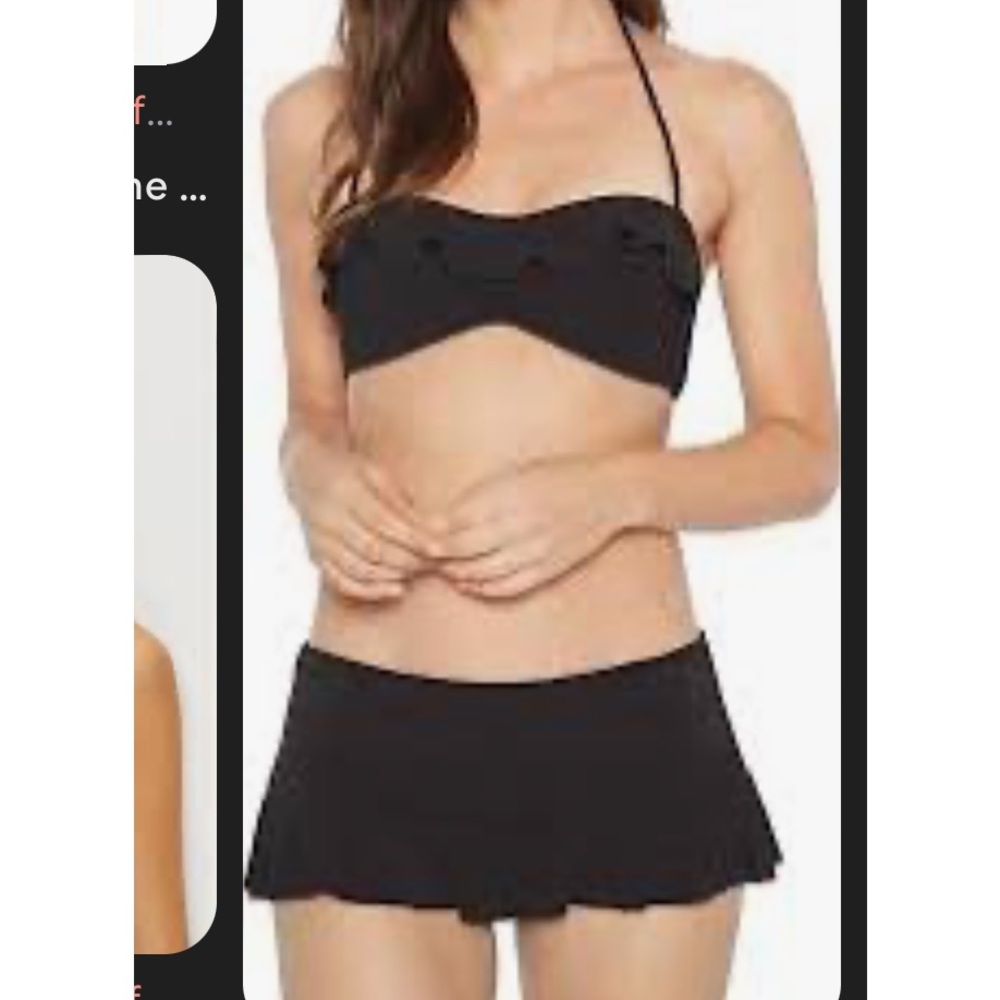 Robin Piccone Lina Black Skirted Bikini Size M